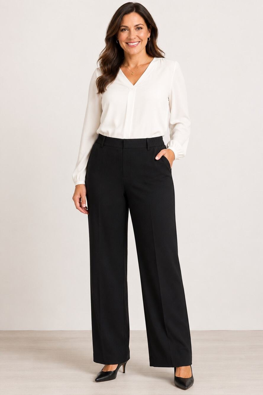 Alfani Women's 16 Black Pull-On Straight Leg Dress Pants 32 Long